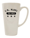 TooLoud's Expertly Crafted Retired Navy 16 Ounce Conical Latte Coffee Mug - Perfect for Discerning Drinkware Enthusiasts-Conical Latte Mug-TooLoud-White-Davson Sales