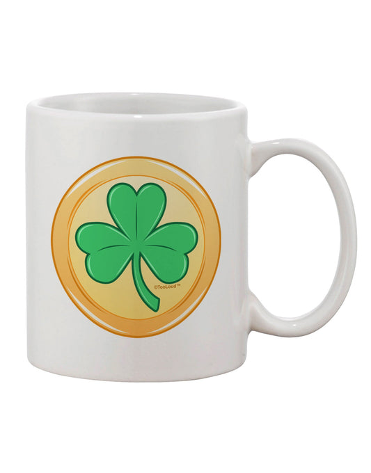 TooLoud's Expertly Crafted Shamrock Button Vector Design Printed 11 oz Coffee Mug - Perfect for Your Beverage Enjoyment-11 OZ Coffee Mug-TooLoud-White-Davson Sales