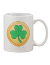 TooLoud's Expertly Crafted Shamrock Button Vector Design Printed 11 oz Coffee Mug - Perfect for Your Beverage Enjoyment-11 OZ Coffee Mug-TooLoud-White-Davson Sales