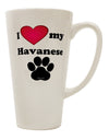 TooLoud's Exquisite 16 Ounce Conical Latte Coffee Mug for Havanese Lovers - A Must-Have for Drinkware Enthusiasts-Conical Latte Mug-TooLoud-White-Davson Sales