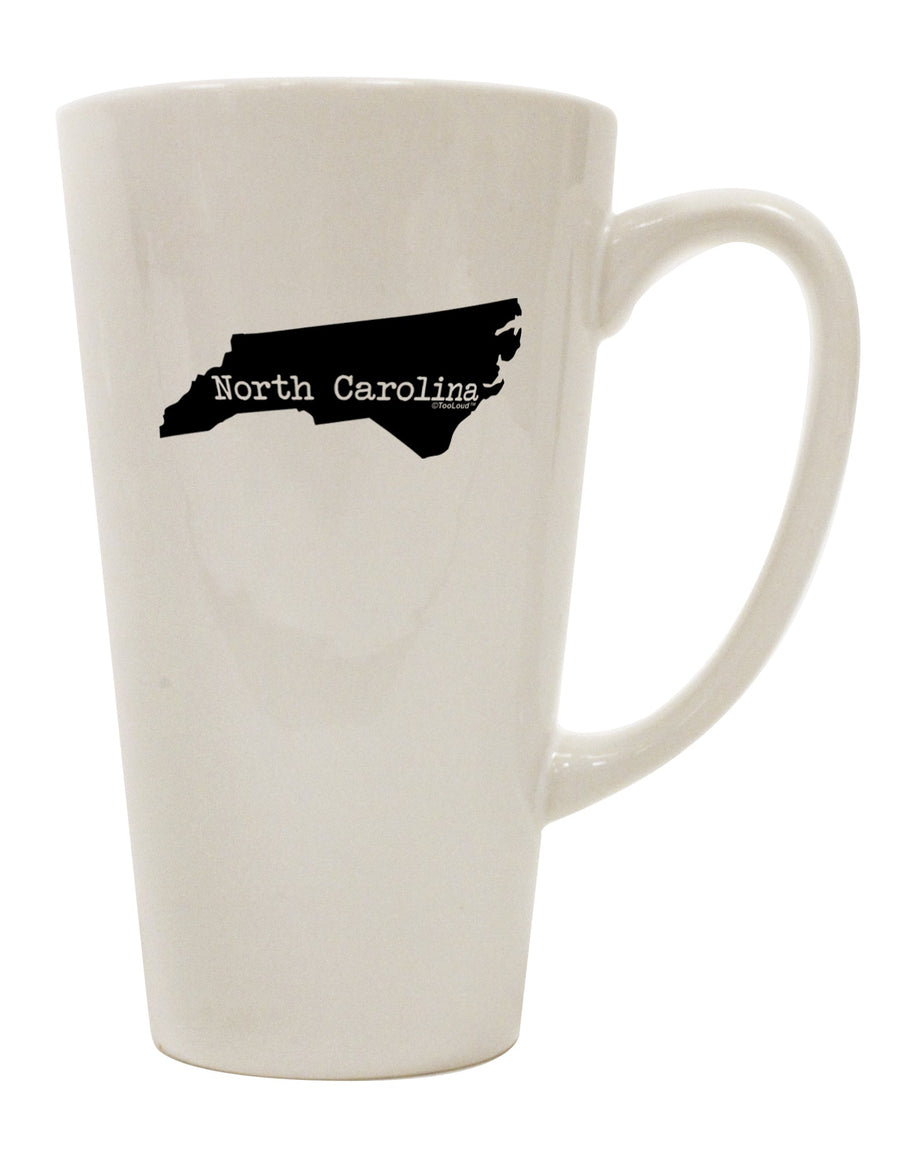 TooLoud's Exquisite 16 Ounce Conical Latte Coffee Mug - Showcasing the Iconic Shape of North Carolina, United States-Conical Latte Mug-TooLoud-White-Davson Sales