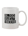 TooLoud's Exquisite Blood Sweat and Beers Design Printed 11 oz Coffee Mug - Perfect for Drinkware Connoisseurs-11 OZ Coffee Mug-TooLoud-White-Davson Sales