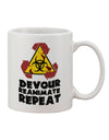 TooLoud's Exquisite Devour Reanimate Repeat 11 oz Coffee Mug - Perfect for Discerning Drinkware Enthusiasts-11 OZ Coffee Mug-TooLoud-White-Davson Sales