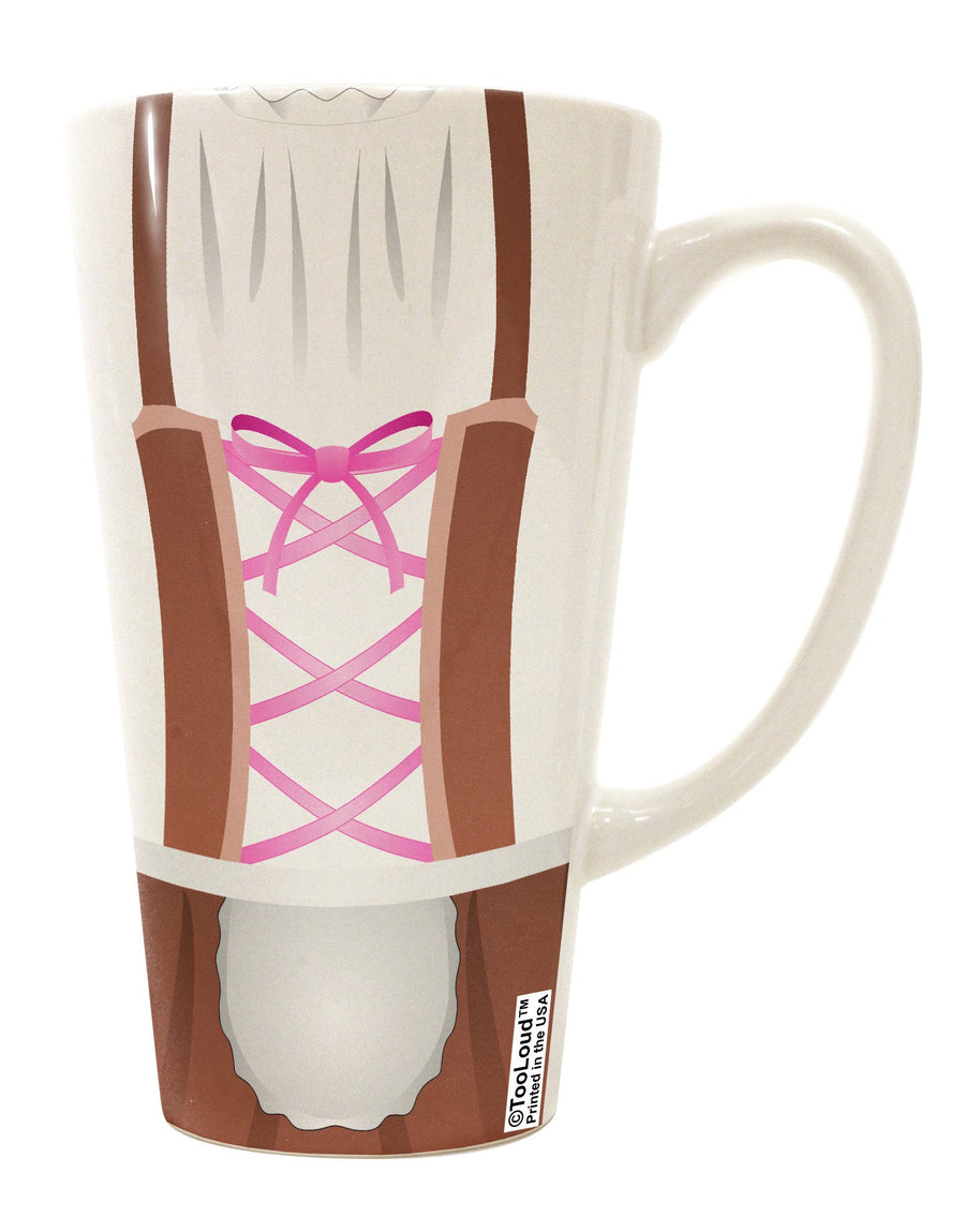 TooLoud's Exquisite Dirndl Costume Brown 16 Ounce Conical Latte Coffee Mug - Perfect for Coffee Connoisseurs-Conical Latte Mug-TooLoud-White-Davson Sales