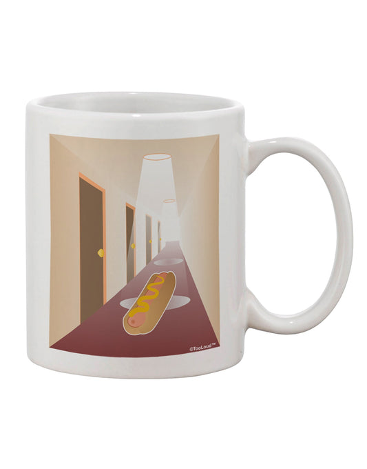 TooLoud's Exquisite Hotdog in a Hallway Printed 11 oz Coffee Mug - Perfect for Beverage Connoisseurs-11 OZ Coffee Mug-TooLoud-White-Davson Sales