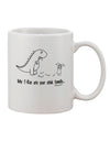 TooLoud's Exquisite Line Printed 11 oz Coffee Mug - A Captivating Tribute to Your Stick Family's Encounter with a T-Rex-11 OZ Coffee Mug-TooLoud-White-Davson Sales