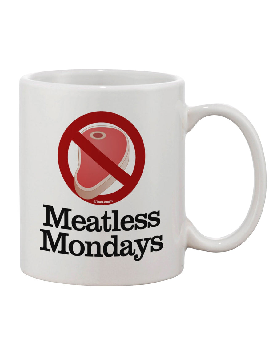 TooLoud's Exquisite Meatless Mondays Printed 11 oz Coffee Mug - Perfect for Savory Sips-11 OZ Coffee Mug-TooLoud-White-Davson Sales