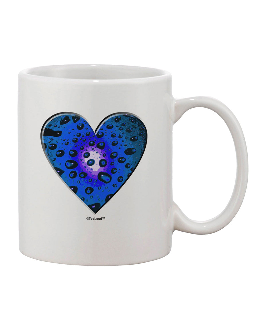 TooLoud's Exquisite Water Droplet Heart Blue Printed 11 oz Coffee Mug - Perfect for Beverage Connoisseurs-11 OZ Coffee Mug-TooLoud-White-Davson Sales