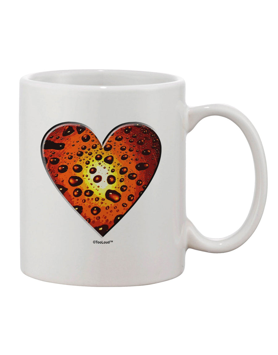 TooLoud's Exquisite Water Droplet Heart Orange Printed 11 oz Coffee Mug - Perfect for Beverage Connoisseurs-11 OZ Coffee Mug-TooLoud-White-Davson Sales