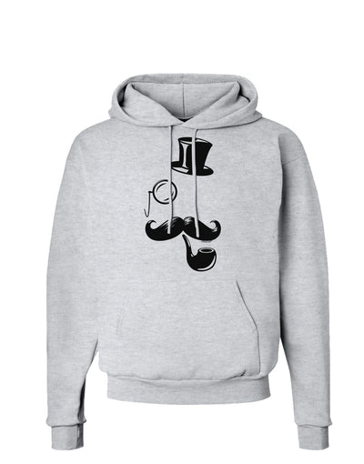 Tophat Mustache Pipe and Monocle Hoodie Sweatshirt-Hoodie-TooLoud-AshGray-Small-Davson Sales