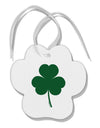 Traditional Irish Shamrock Paw Print Shaped Ornament-Ornament-TooLoud-White-Davson Sales