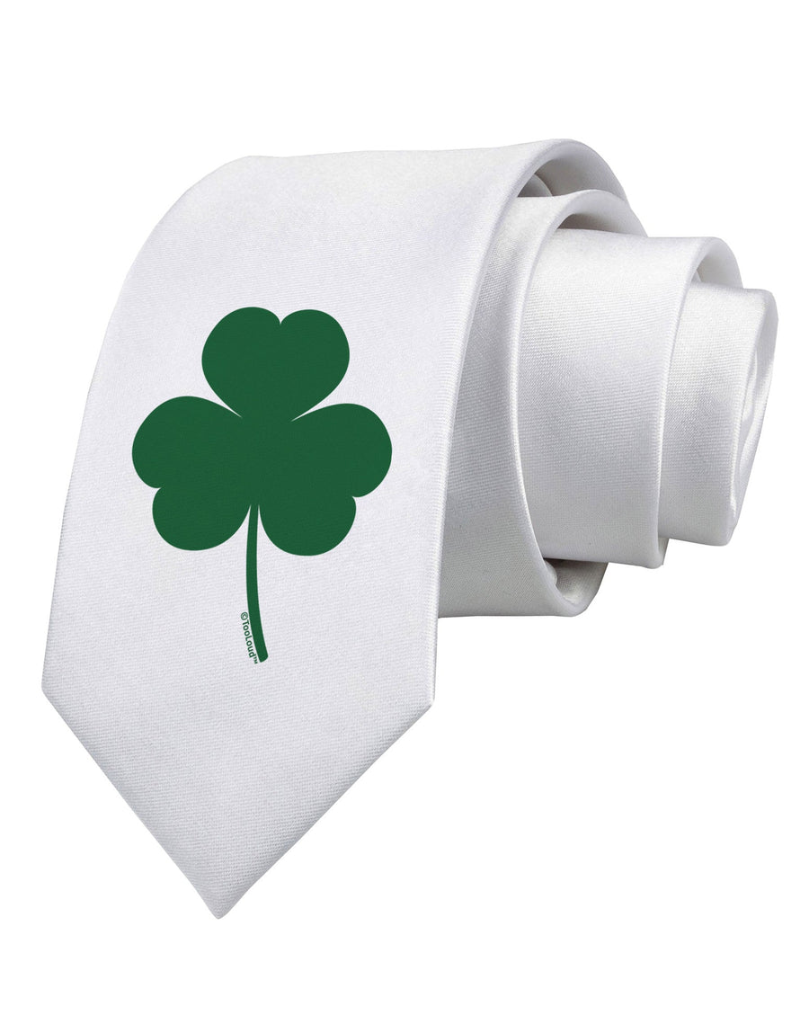 Traditional Irish Shamrock Printed White Necktie