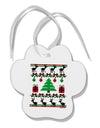 Tree with Gifts Ugly Christmas Sweater Paw Print Shaped Ornament-Ornament-TooLoud-White-Davson Sales