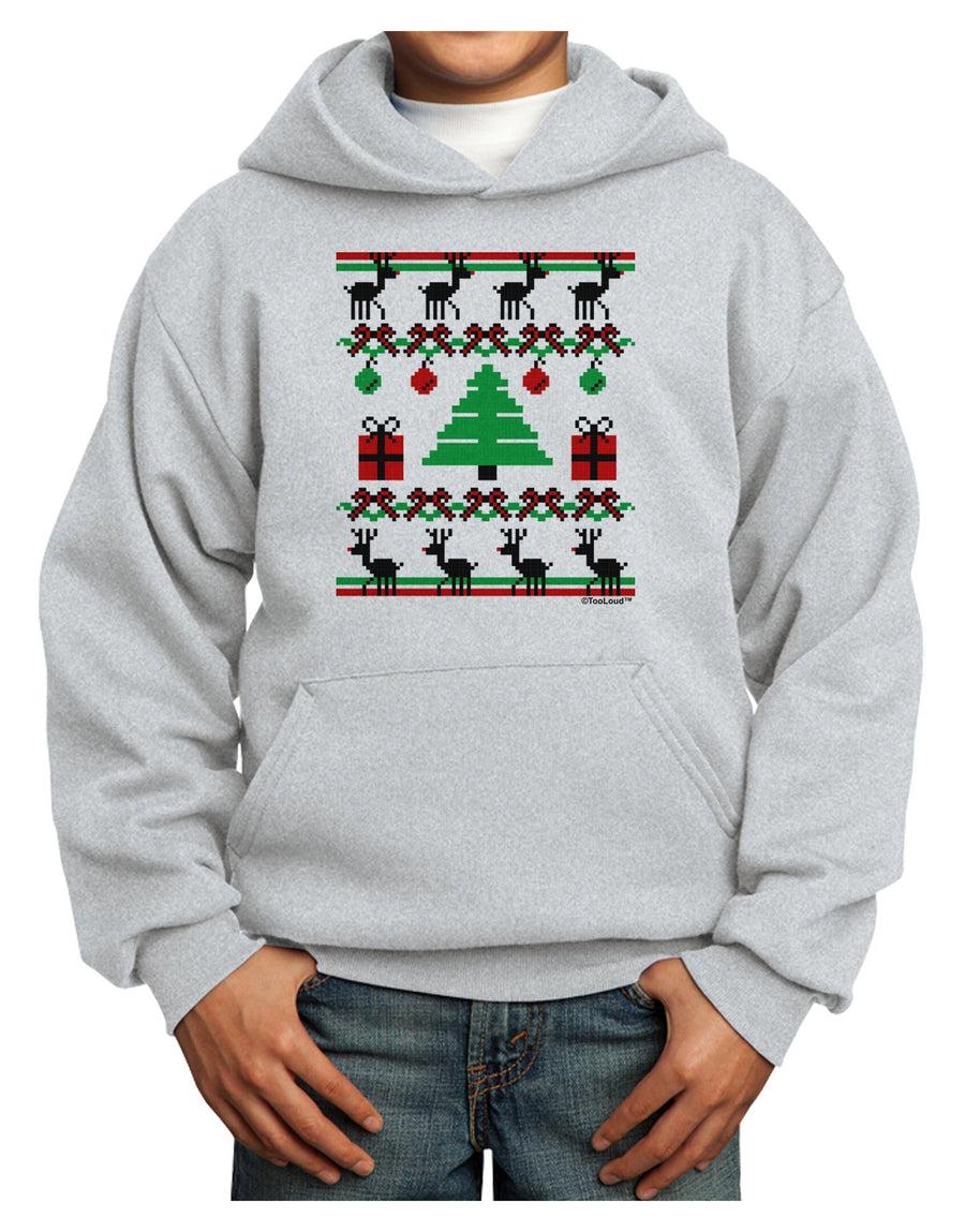 Tree with Gifts Ugly Christmas Sweater Youth Hoodie Pullover Sweatshirt-Youth Hoodie-TooLoud-White-XS-Davson Sales