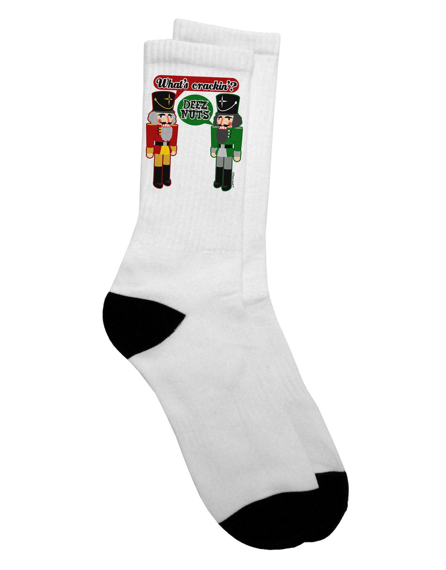Trendy and Playful Deez Nuts Adult Crew Socks - TooLoud-Socks-TooLoud-White-Ladies-4-6-Davson Sales