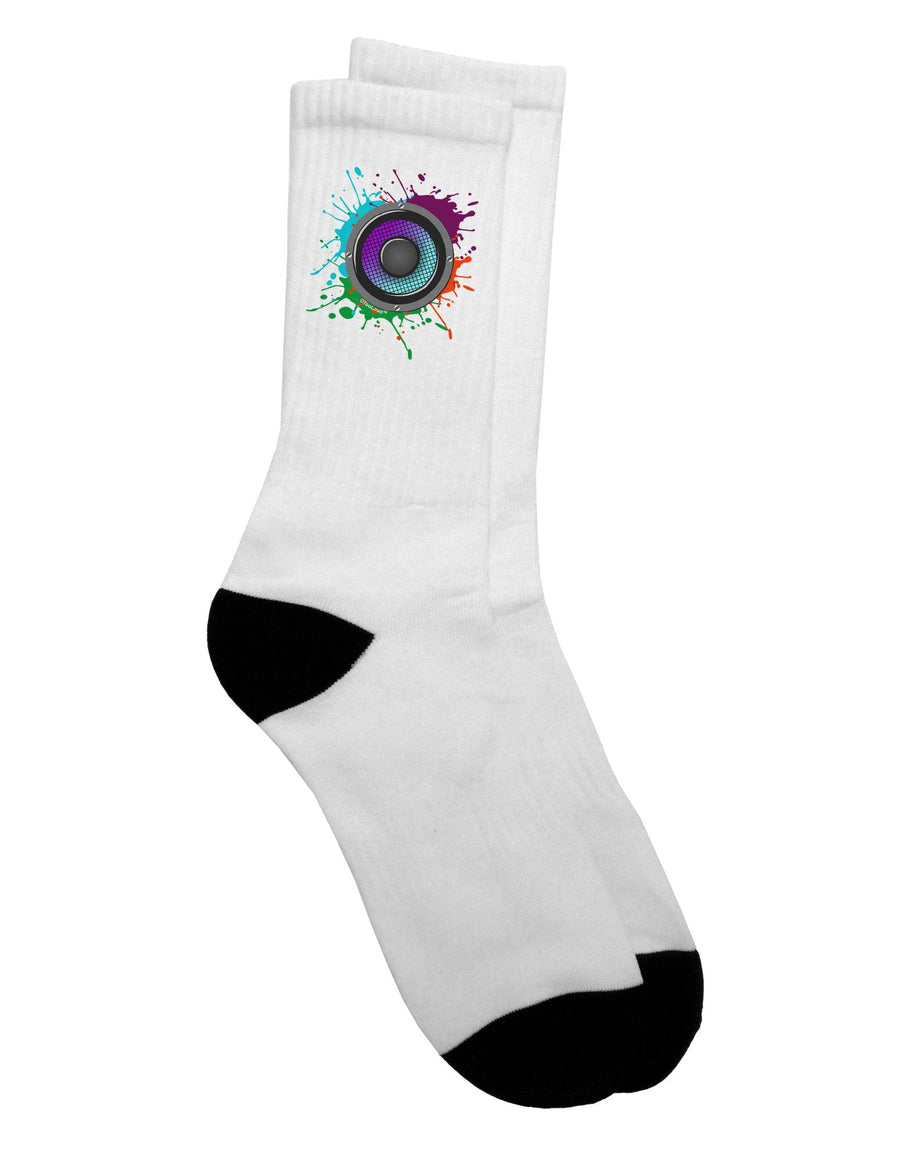 Trendy Paint Splatter Speaker Adult Crew Socks - Enhance Your Style with Confidence - TooLoud-Socks-TooLoud-White-Ladies-4-6-Davson Sales