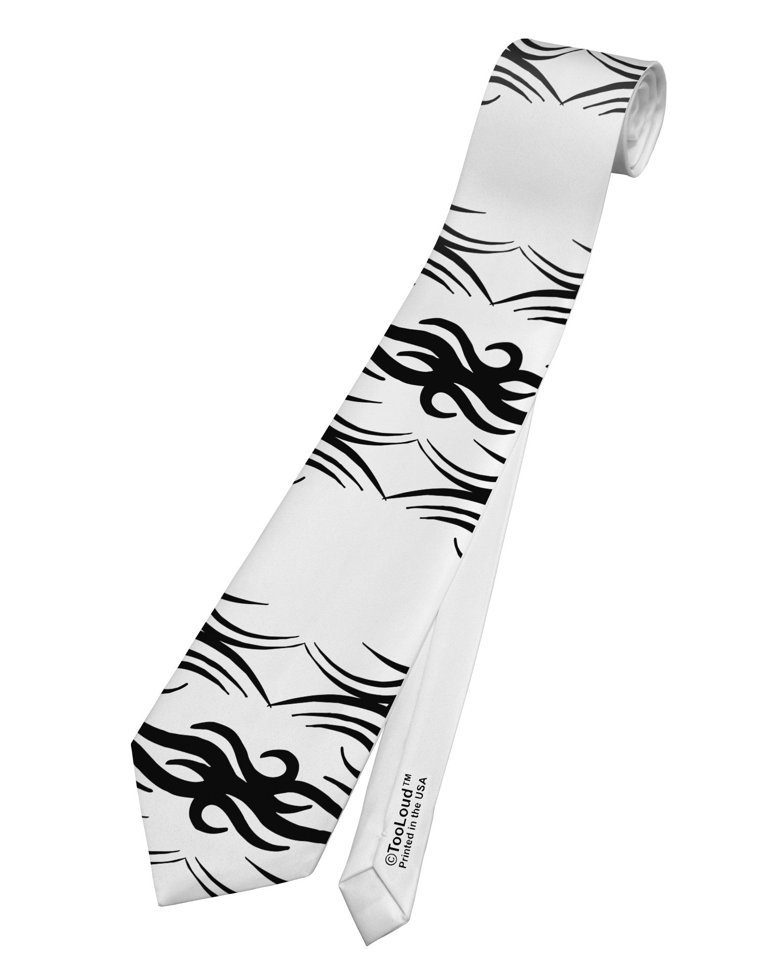 Tribal Pattern AOP Printed White Necktie All Over Print by TooLoud