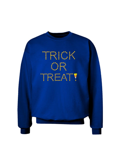 Trick or Treat Candy Corn Halloween Adult Dark Sweatshirt-Sweatshirts-TooLoud-Deep-Royal-Blue-Small-Davson Sales