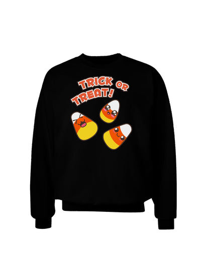 Trick or Treat Cute Candy Corn Halloween Adult Dark Sweatshirt-Sweatshirts-TooLoud-Black-Small-Davson Sales