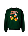 Trick or Treat Cute Candy Corn Halloween Adult Dark Sweatshirt-Sweatshirts-TooLoud-Deep-Forest-Green-Small-Davson Sales