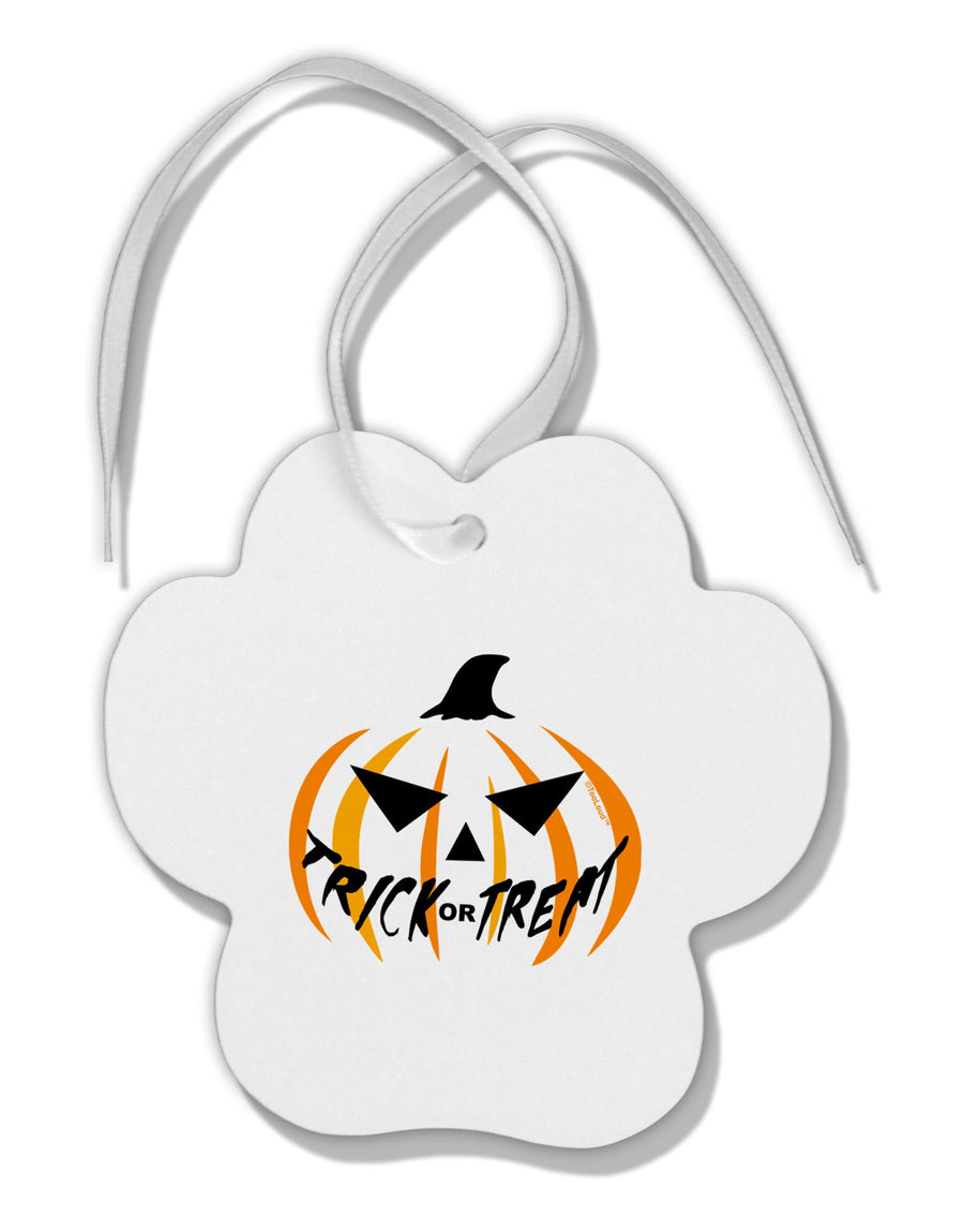 Trick or Treat Jack Paw Print Shaped Ornament-Ornament-TooLoud-White-Davson Sales