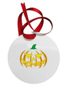 Trick or Treat Jack Yellow Circular Metal Ornament-Ornament-TooLoud-White-Davson Sales