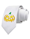 Trick or Treat Jack Yellow Printed White Necktie