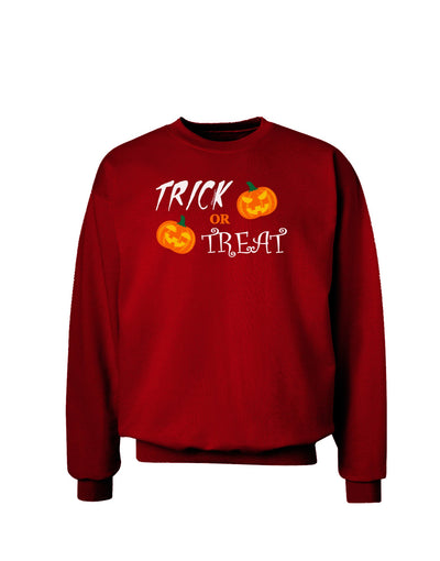 Trick or Treat Pumpkins Adult Dark Sweatshirt-Sweatshirts-TooLoud-Deep-Red-Small-Davson Sales