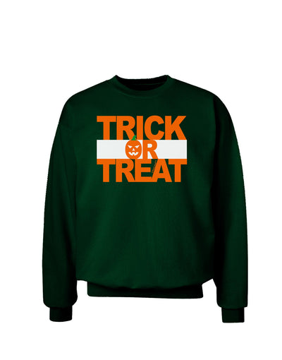 Trick or Treat Text Adult Dark Sweatshirt-Sweatshirts-TooLoud-Deep-Forest-Green-Small-Davson Sales