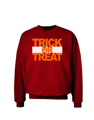 Trick or Treat Text Adult Dark Sweatshirt-Sweatshirts-TooLoud-Deep-Red-Small-Davson Sales