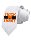 Trick or Treat Text Printed White Necktie