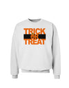 Trick or Treat Text Sweatshirt-Sweatshirts-TooLoud-White-Small-Davson Sales