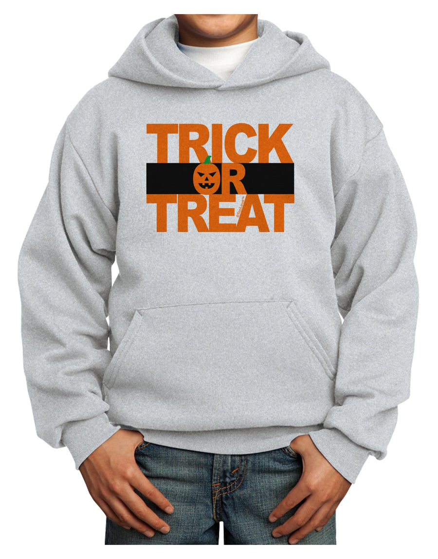 Trick or Treat Text Youth Hoodie Pullover Sweatshirt-Youth Hoodie-TooLoud-White-XS-Davson Sales