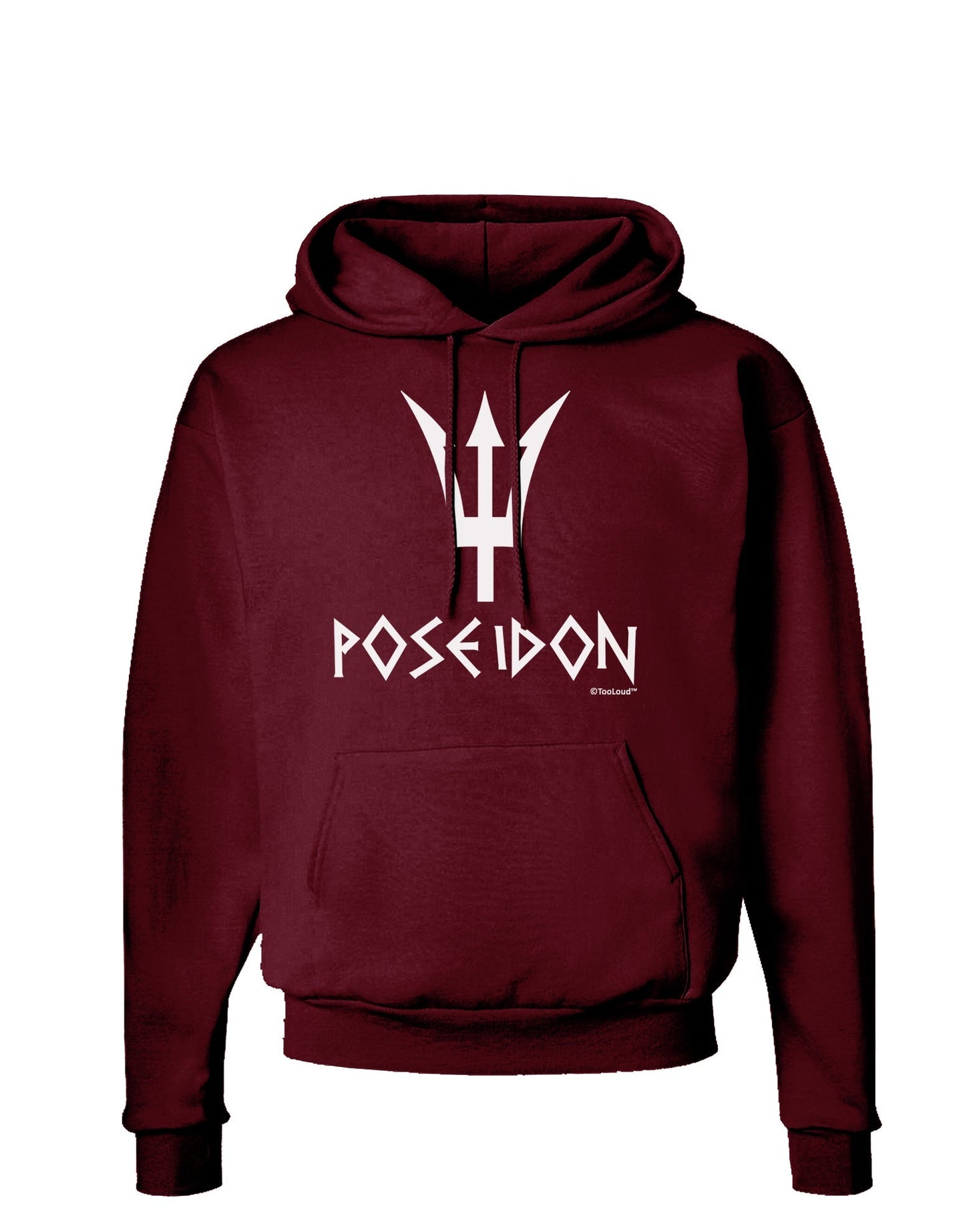 Trident of Poseidon with Text - Greek Mythology Dark Hoodie Sweatshirt by TooLoud-Hoodie-TooLoud-Maroon-Small-Davson Sales