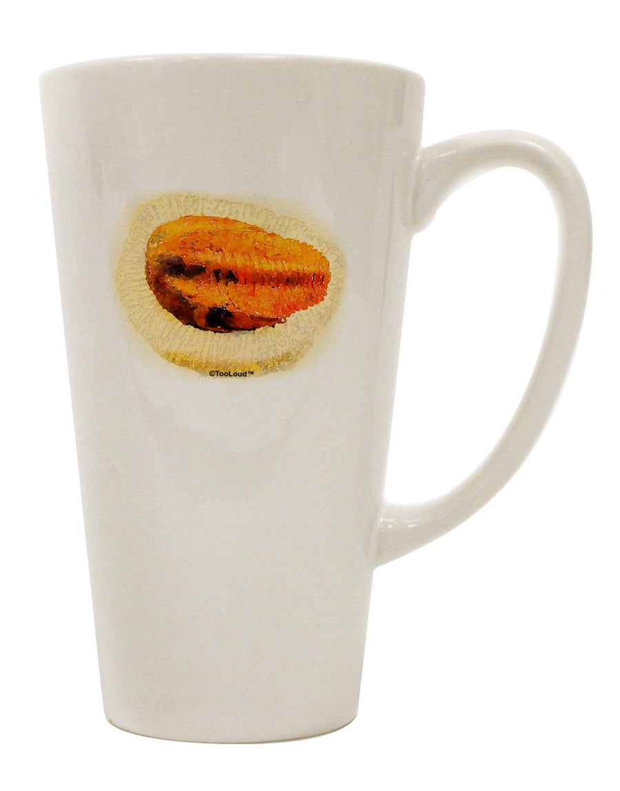 Trilobite Fossil Watercolor Conical Latte Coffee Mug - Expertly Crafted Drinkware-Conical Latte Mug-TooLoud-White-Davson Sales