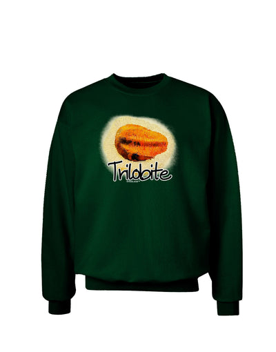 Trilobite Fossil Watercolor Text Adult Dark Sweatshirt-Sweatshirts-TooLoud-Deep-Forest-Green-Small-Davson Sales