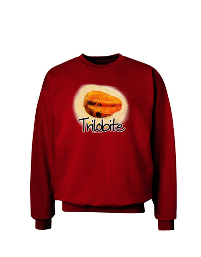 Trilobite Fossil Watercolor Text Adult Dark Sweatshirt-Sweatshirts-TooLoud-Deep-Red-Small-Davson Sales