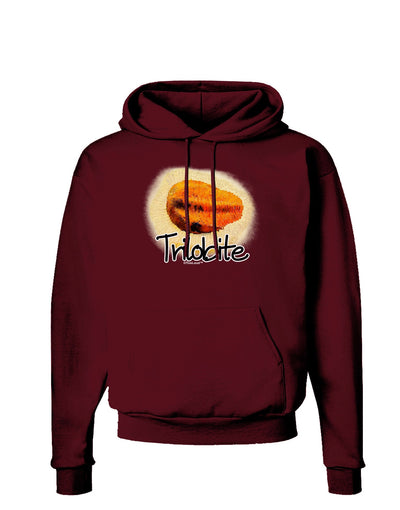 Trilobite Fossil Watercolor Text Dark Hoodie Sweatshirt-Hoodie-TooLoud-Maroon-Small-Davson Sales