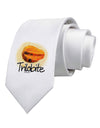 Trilobite Fossil Watercolor Text Printed White Necktie