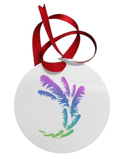 Tropical Feathers Circular Metal Ornament-Ornament-TooLoud-White-Davson Sales