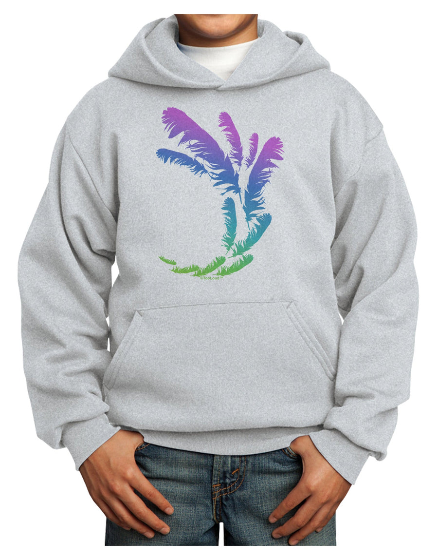 Tropical Feathers Youth Hoodie Pullover Sweatshirt-Youth Hoodie-TooLoud-White-XS-Davson Sales