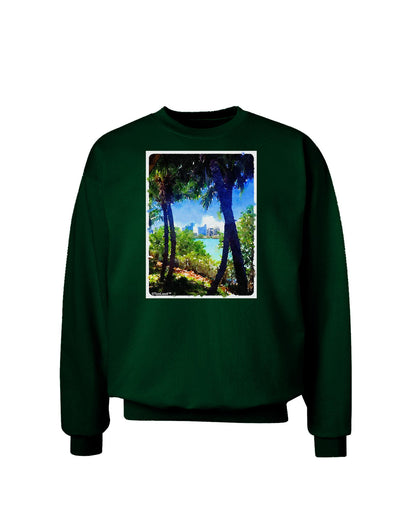 Tropical Skyline Adult Dark Sweatshirt-Sweatshirts-TooLoud-Deep-Forest-Green-Small-Davson Sales