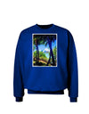 Tropical Skyline Adult Dark Sweatshirt-Sweatshirts-TooLoud-Deep-Royal-Blue-Small-Davson Sales