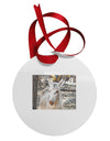 Troubled Burro Circular Metal Ornament-Ornament-TooLoud-White-Davson Sales