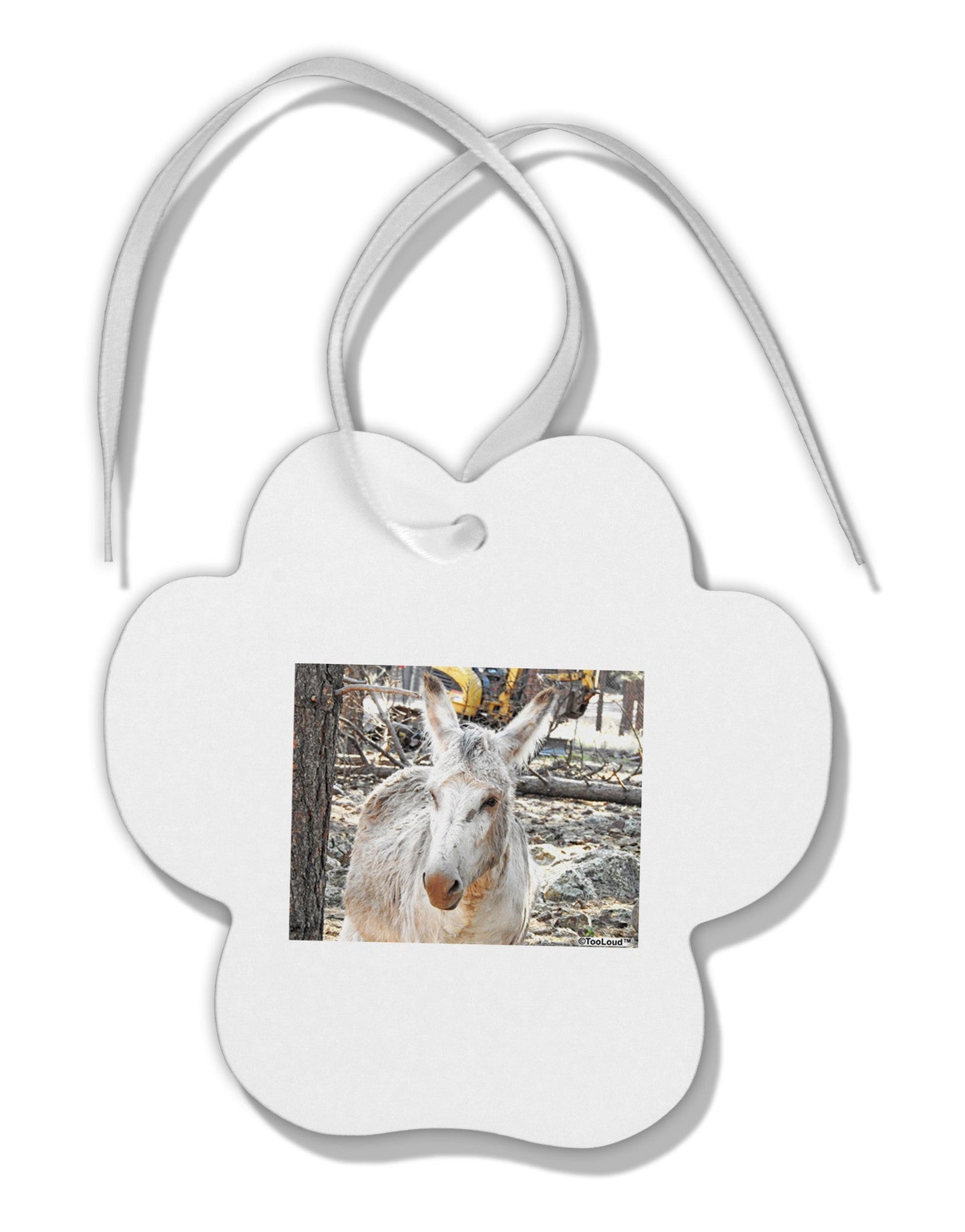 Troubled Burro Paw Print Shaped Ornament-Ornament-TooLoud-White-Davson Sales