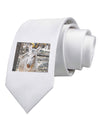 Troubled Burro Printed White Necktie