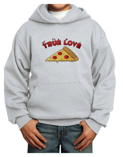 True Love - Pizza Youth Hoodie Pullover Sweatshirt-Youth Hoodie-TooLoud-Ash-XS-Davson Sales