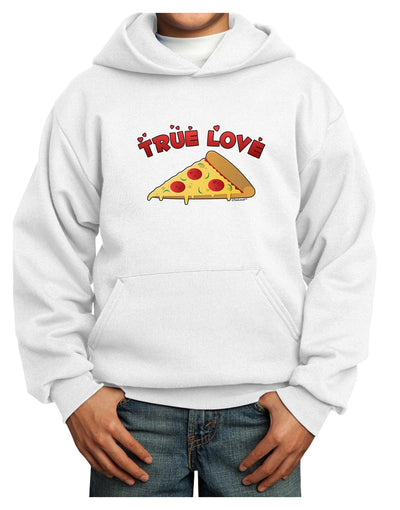 True Love - Pizza Youth Hoodie Pullover Sweatshirt-Youth Hoodie-TooLoud-White-XS-Davson Sales