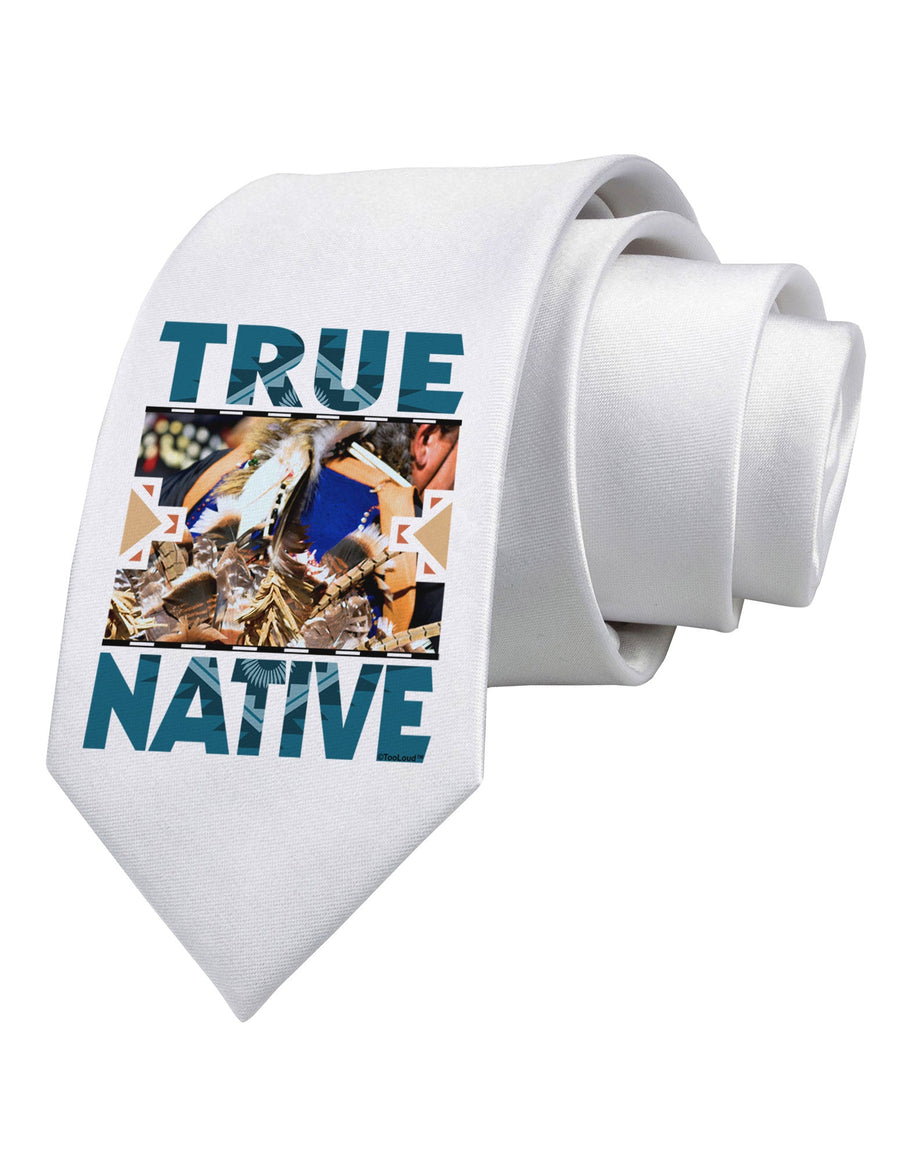 True Native American Printed White Necktie