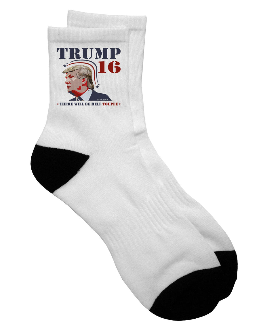 Trump - Hell Toupee Adult Short Socks - Fashionable and Playful Footwear for Adults - TooLoud-Socks-TooLoud-White-Ladies-4-6-Davson Sales